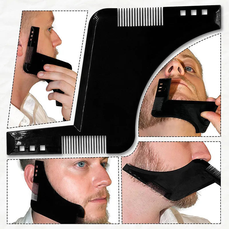 Zafrani beard comb ABS plastic 17x11.5cm 30g transparent black with two tooth types