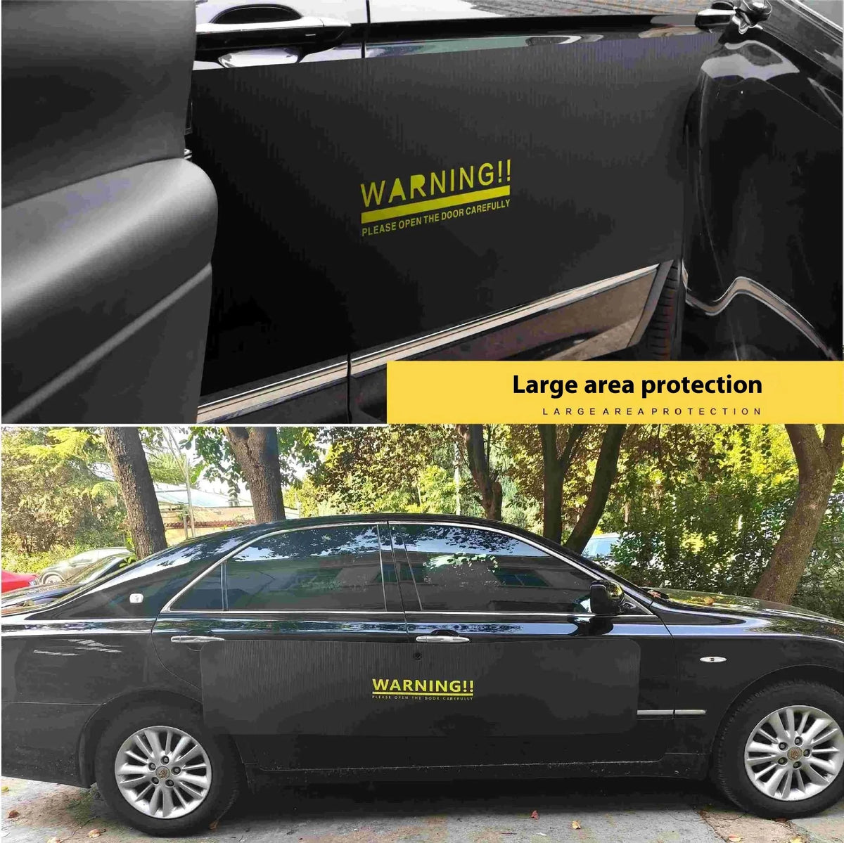 Black magnetic anti-collision parking sticker made of NBR foam, 1.6m and 1.9m lengths, 40cm width, for garage wall protection.