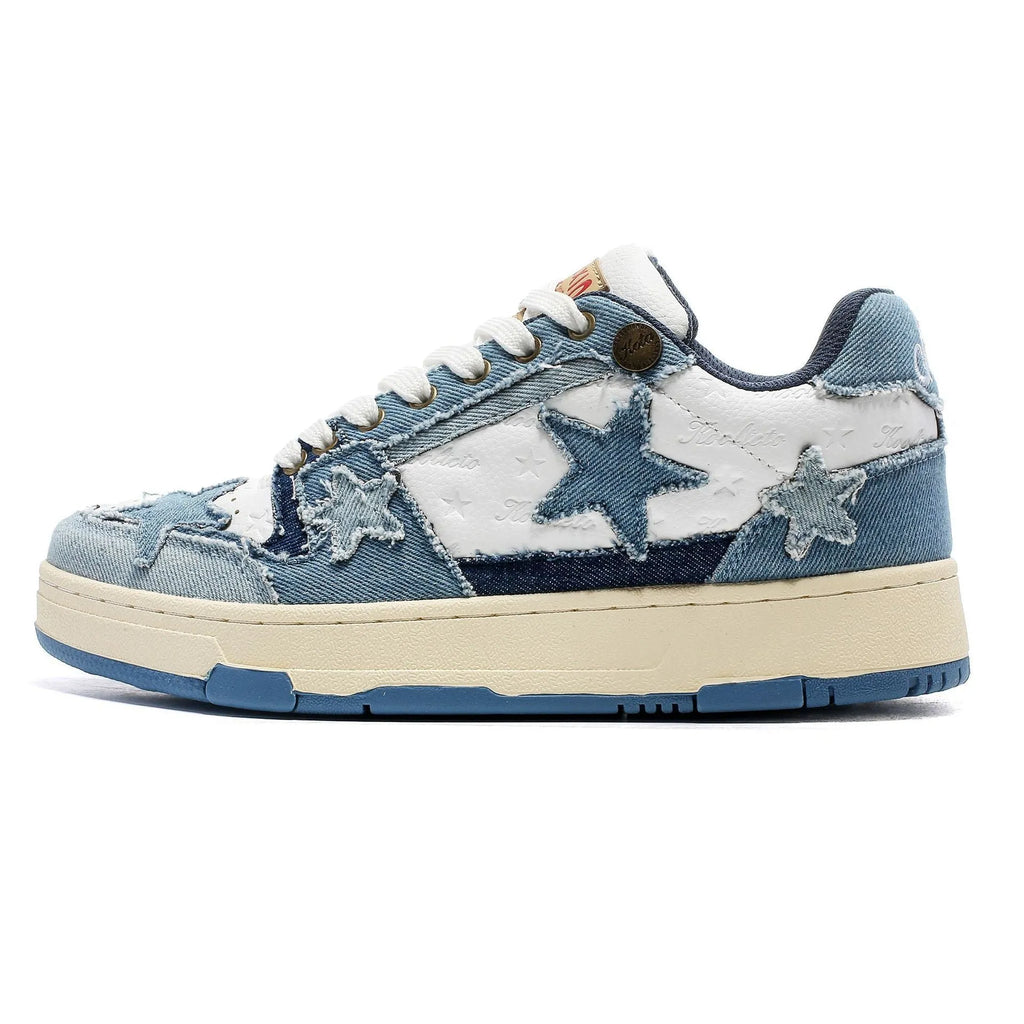 Cowhide leather low-top platform running shoes in 'West Lake Dragon Well Tea' colour with round toe and lace-up front.