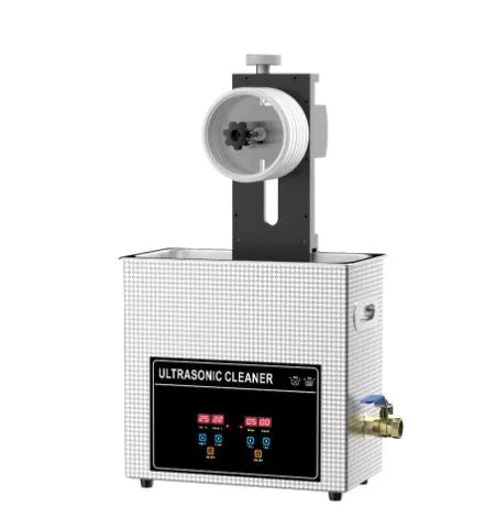 Ultrasonic cleaning machine with disc holder bracket and temperature control display
