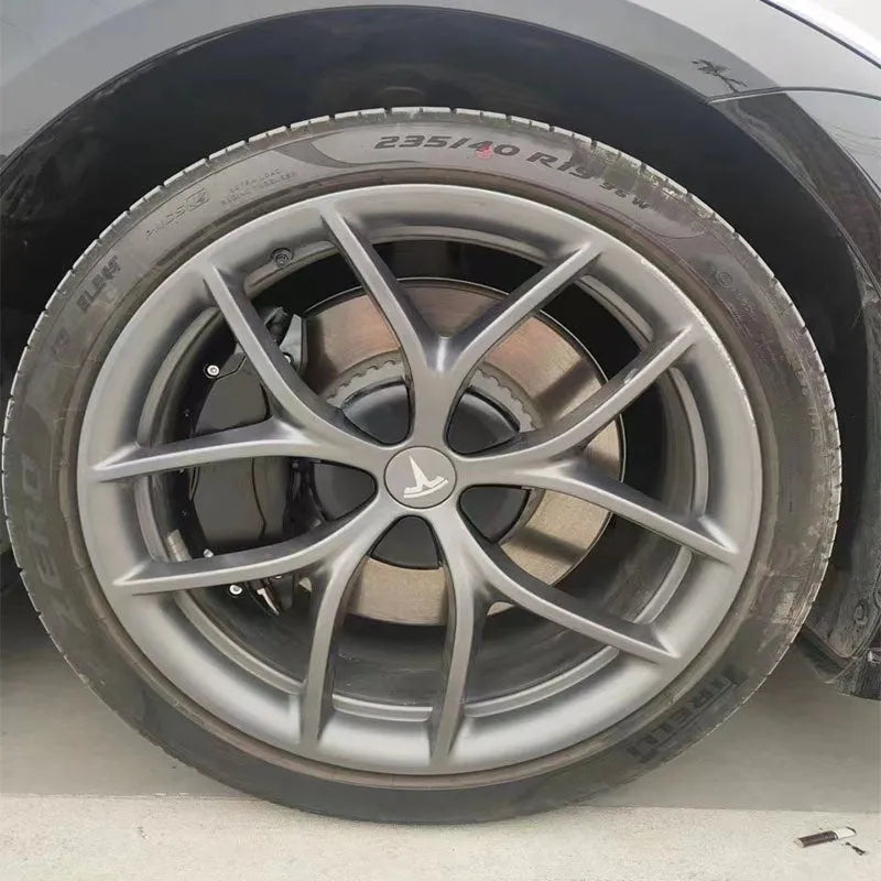Tesla Model 3 aluminium alloy brake caliper cover in red colour clip-on appearance modification