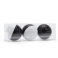 Golf two-tone putter practice ball in black and white, 42mm diameter, synthetic rubber sarin, pack of three