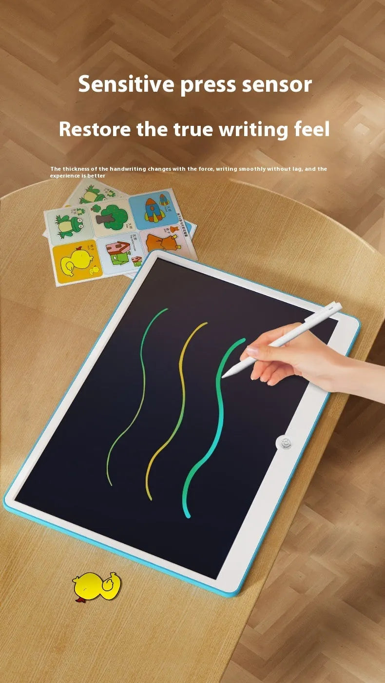 19-inch LCD children's drawing board with rechargeable operation and blue/white display
