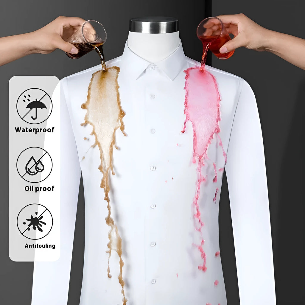 Men's bamboo fibre business shirt with square collar in slim fit design