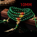 Brazilian natural green agate multi-circle bracelet for men and women on a wrist.