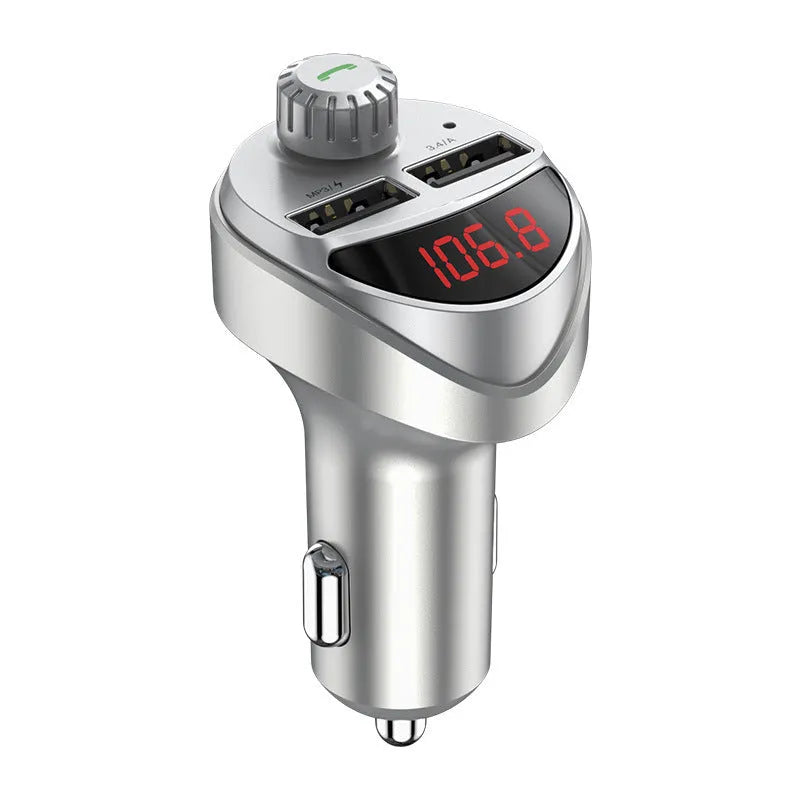 Bluetooth car charger MP3 player with 24V input and USB output, Black and Silver options
