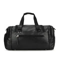 Black large capacity travel holdall with a separate shoe compartment.
