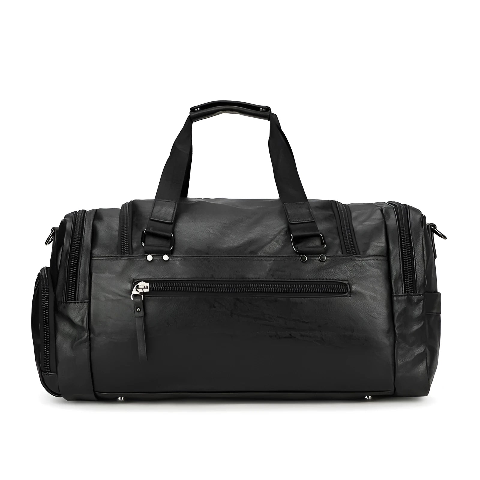Black large capacity travel holdall with a separate shoe compartment.