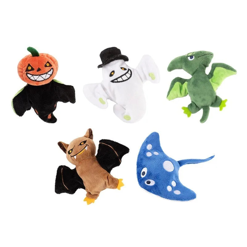 Rechargeable electric sound cat plush toy with swing wings in Halloween Bat style with catnip elastic string