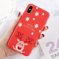 Christmas cartoon frosted TPU iPhone back case with painted holiday animals