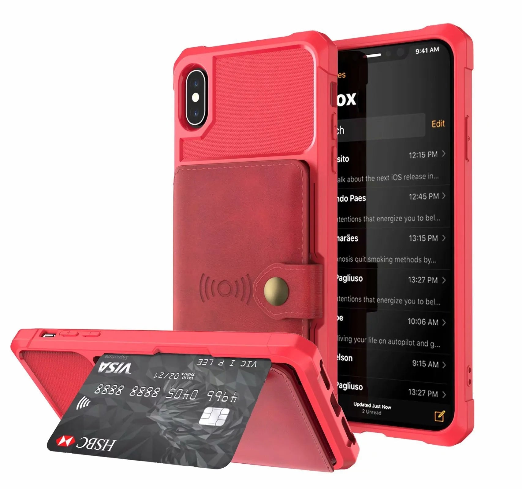 Geometric pattern PU mobile phone case in multiple colours for iPhone and Samsung models