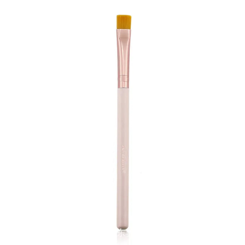 26 pink makeup brushes with wool bristles and wooden handles in PU brush case