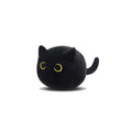 Large black fluffy cat plush toy with soft pillow cushion shape for kids and home decoration