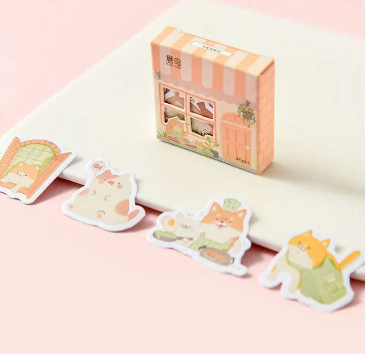 Penguin Little Naive cute style paper stickers in assorted widths from 20mm to 50mm.