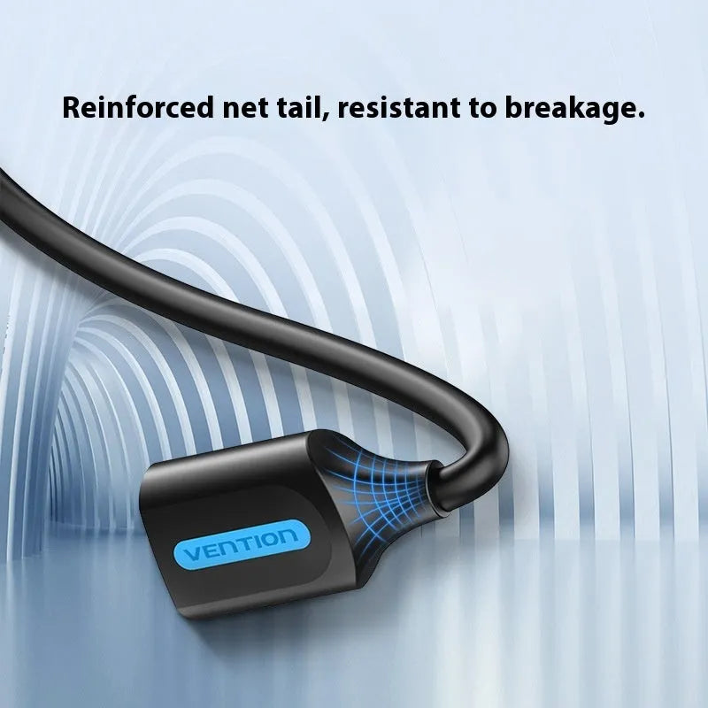 Black USB A male to AM extension cable with straight head design
