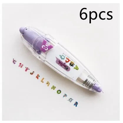 Lace correction tape stationery decoration tape with plastic core, multiple shell colours including Coffee and Kitten