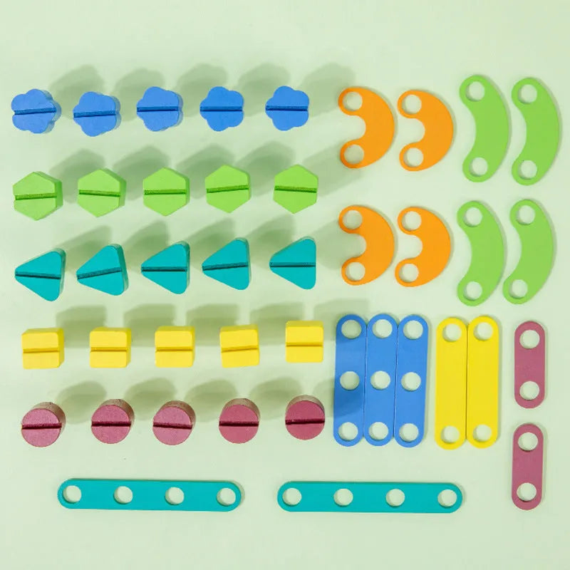 Wooden twist screw puzzle toy for children in tws-creative twist screw puzzle colour for early education colour matching