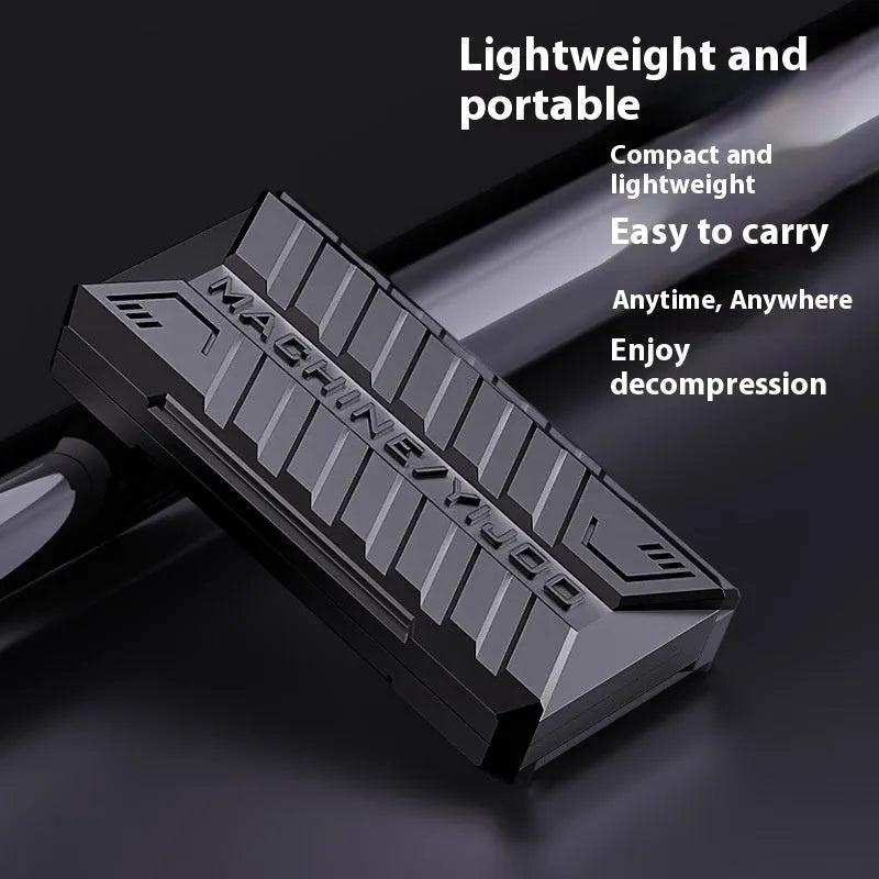 Metal semi-infinite push card fingertip gyro in Battlefield Gray, 50x28x12mm decompression toy with gift box