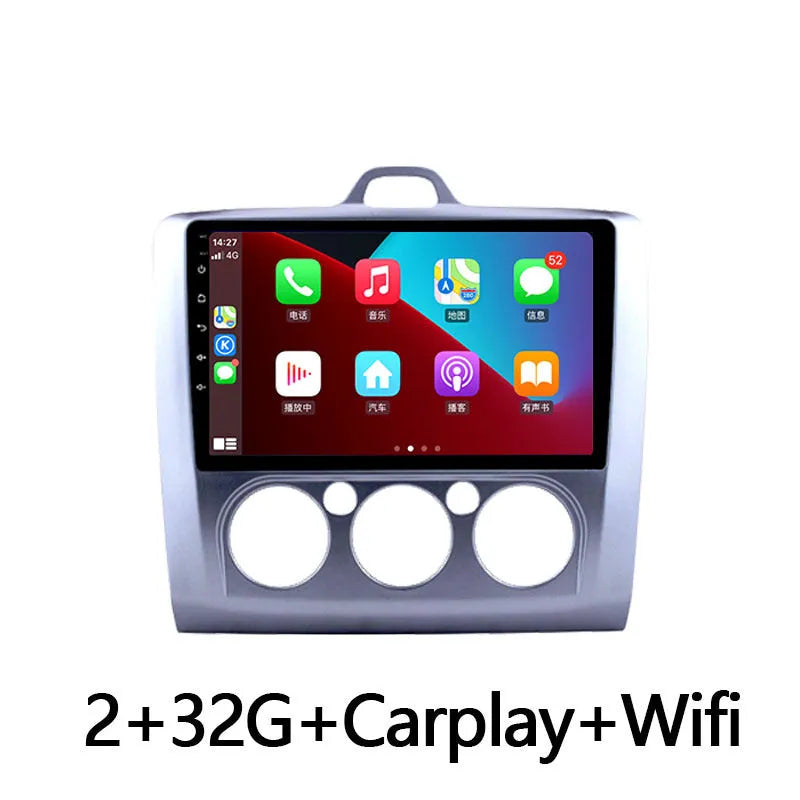 Android car stereo with 9-inch touchscreen and integrated manual air conditioner controls for Volkswagen Fox