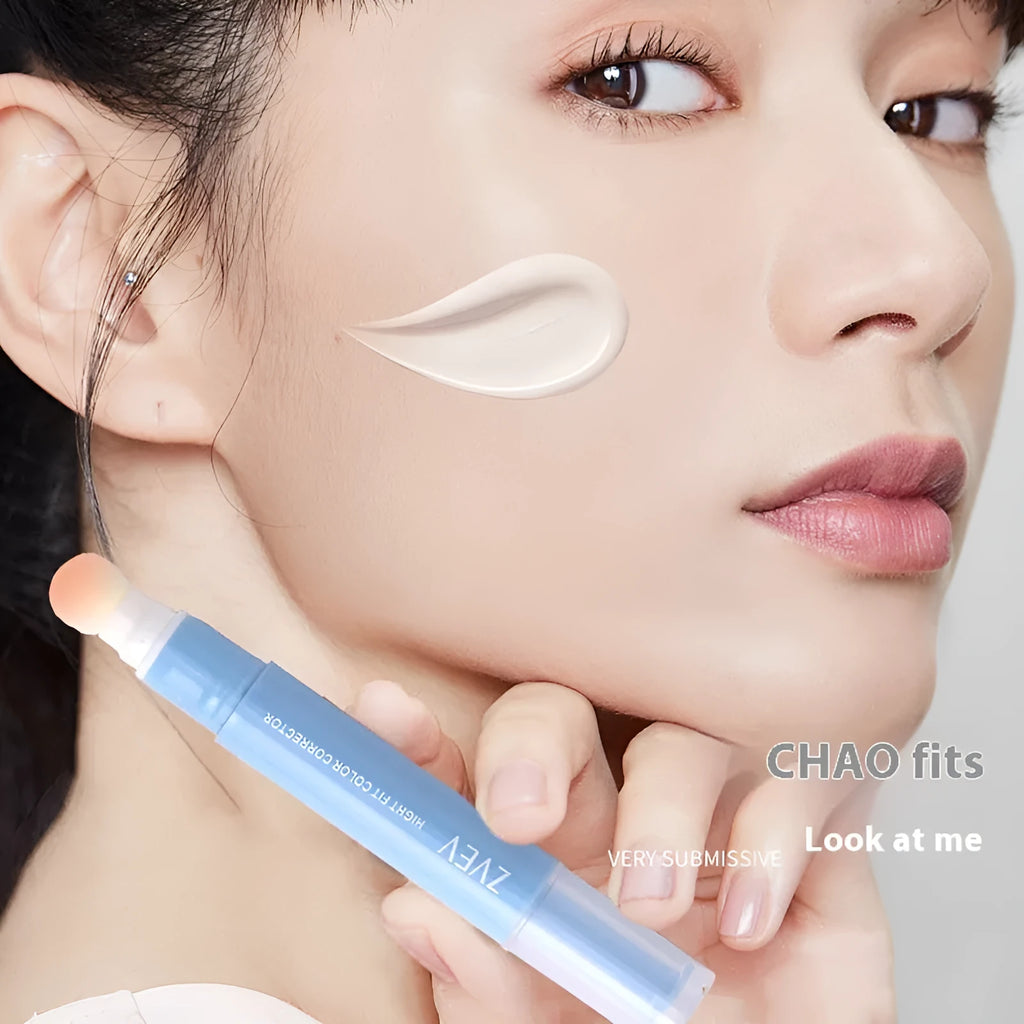 Concealer pen with sponge brush head in three colour options