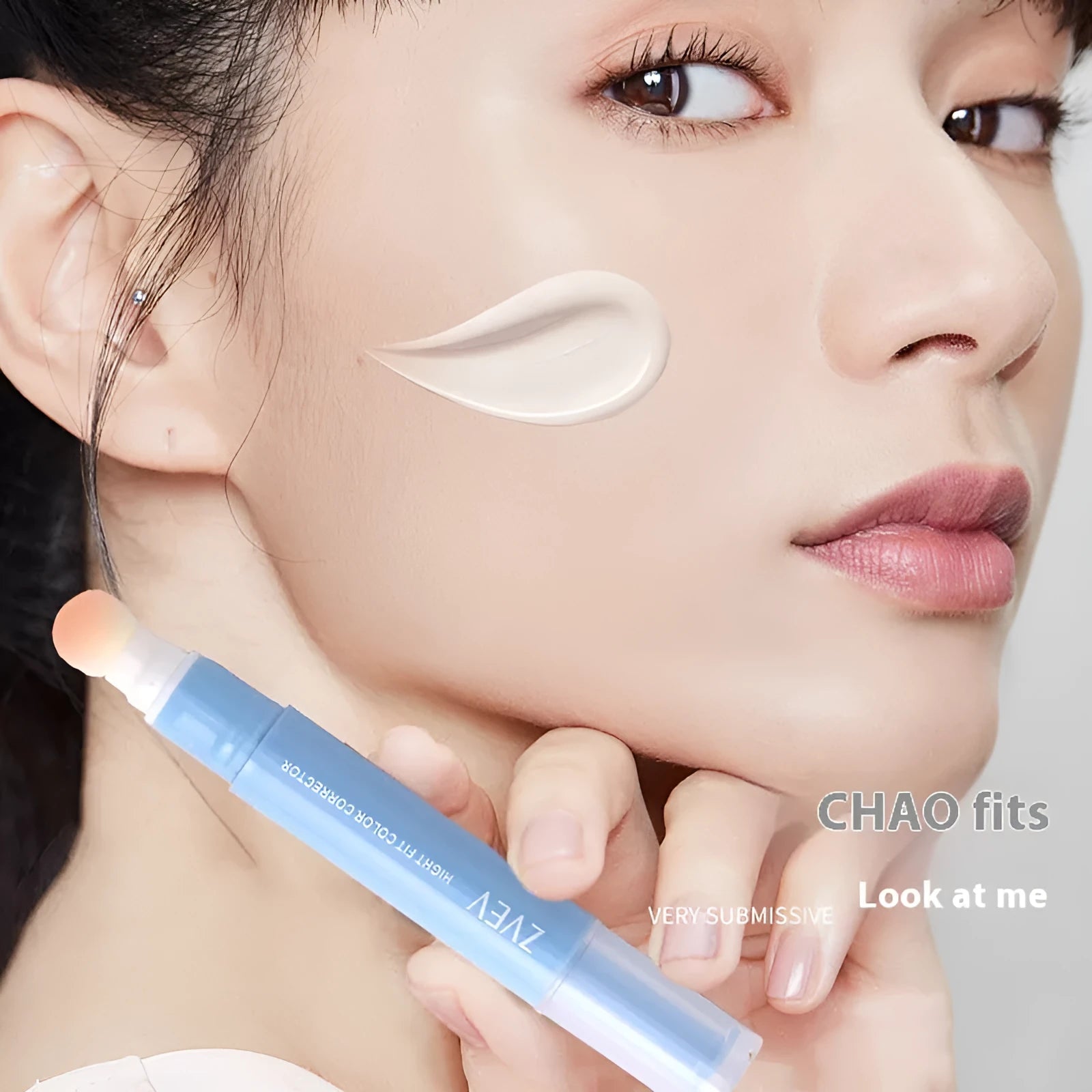 Concealer pen with sponge brush head in three colour options
