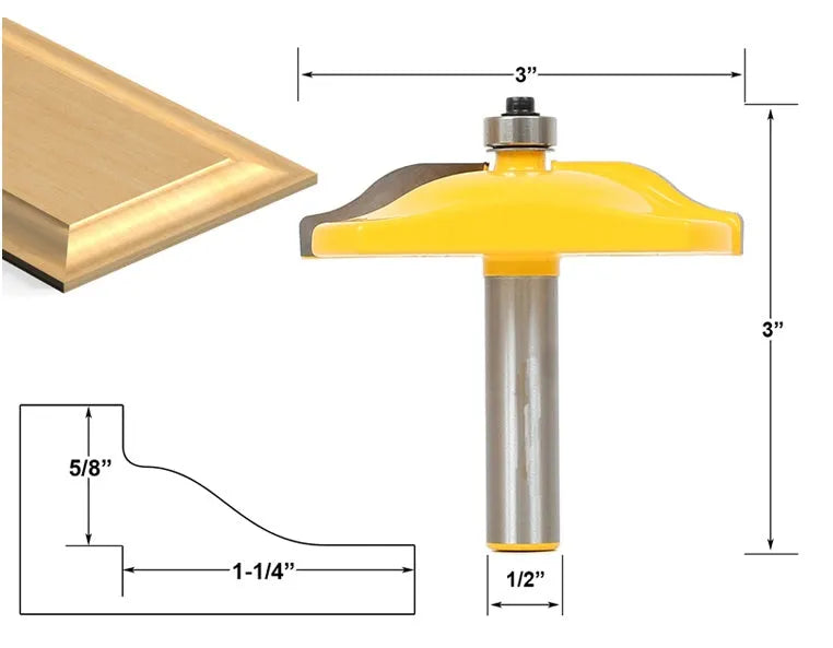 3-piece hard alloy woodworking forming cutter set, 25.4mm blade, 42mm diameter, 12.7mm shank