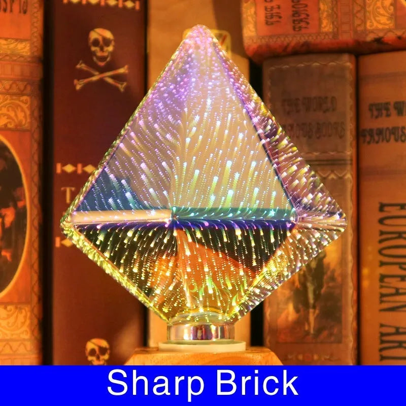 3D fireworks decorative LED light bulb with glass shell and E27 base for Christmas home decor