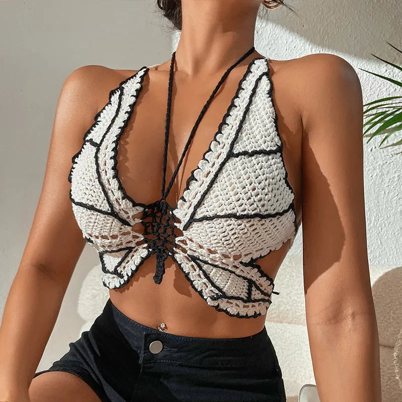 Women's black and white classic bikini swimsuit with free size design for swimming and sports