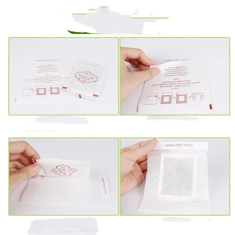 Pack of 10 relieving fatigue foot patches with nourishment function