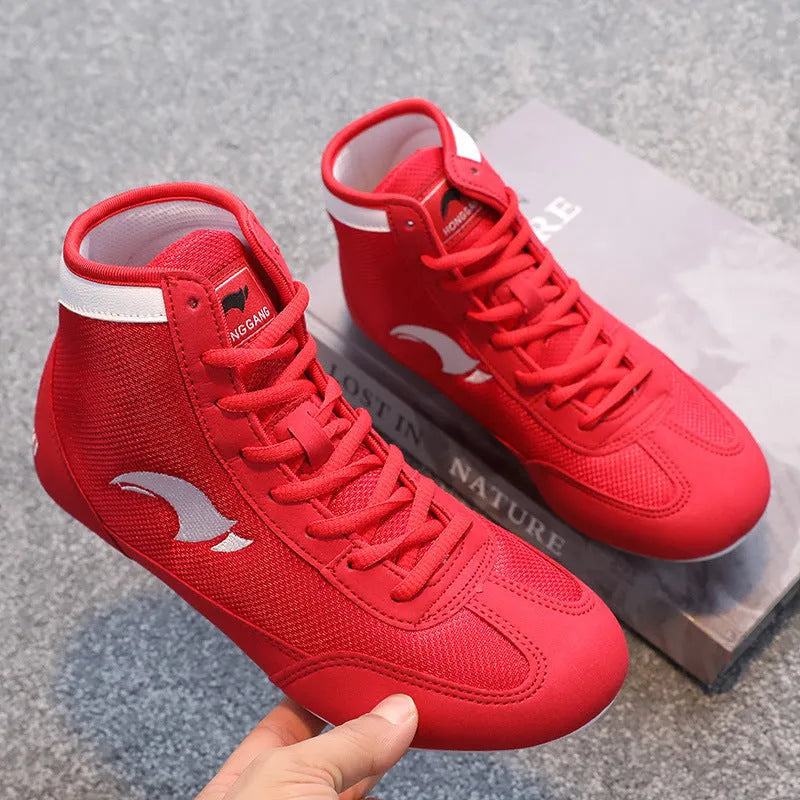 Suede cowhide wrestling shoes for men and women vertical style available in 12 sizes and five colours