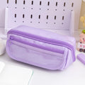 Korean style canvas pencil case with ten-layer flip design shown in various colours