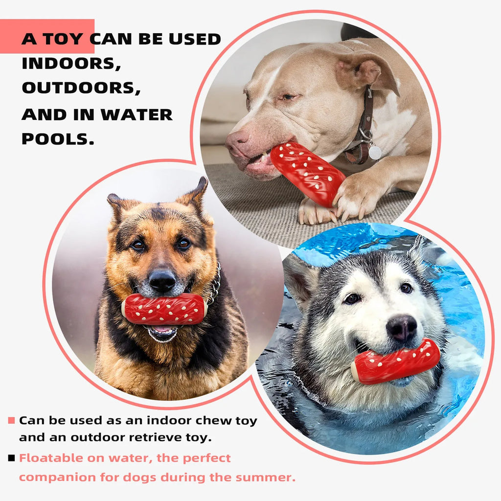 Coloured plastic chew rod dog toy for small medium breeds