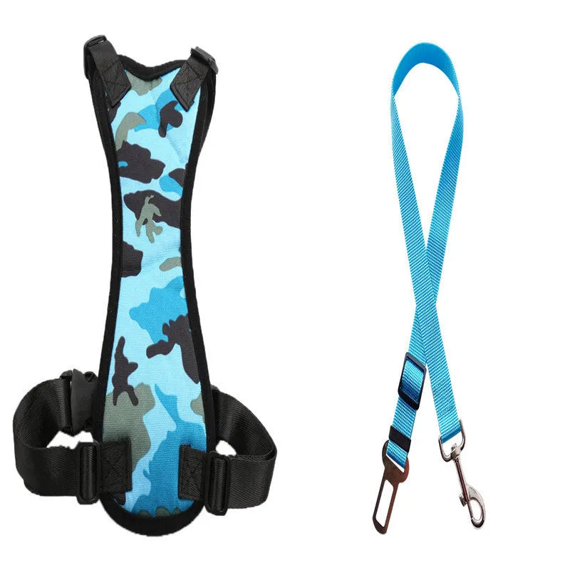 Pet car seat belt in nylon and canvas with adjustable traction design in five colours