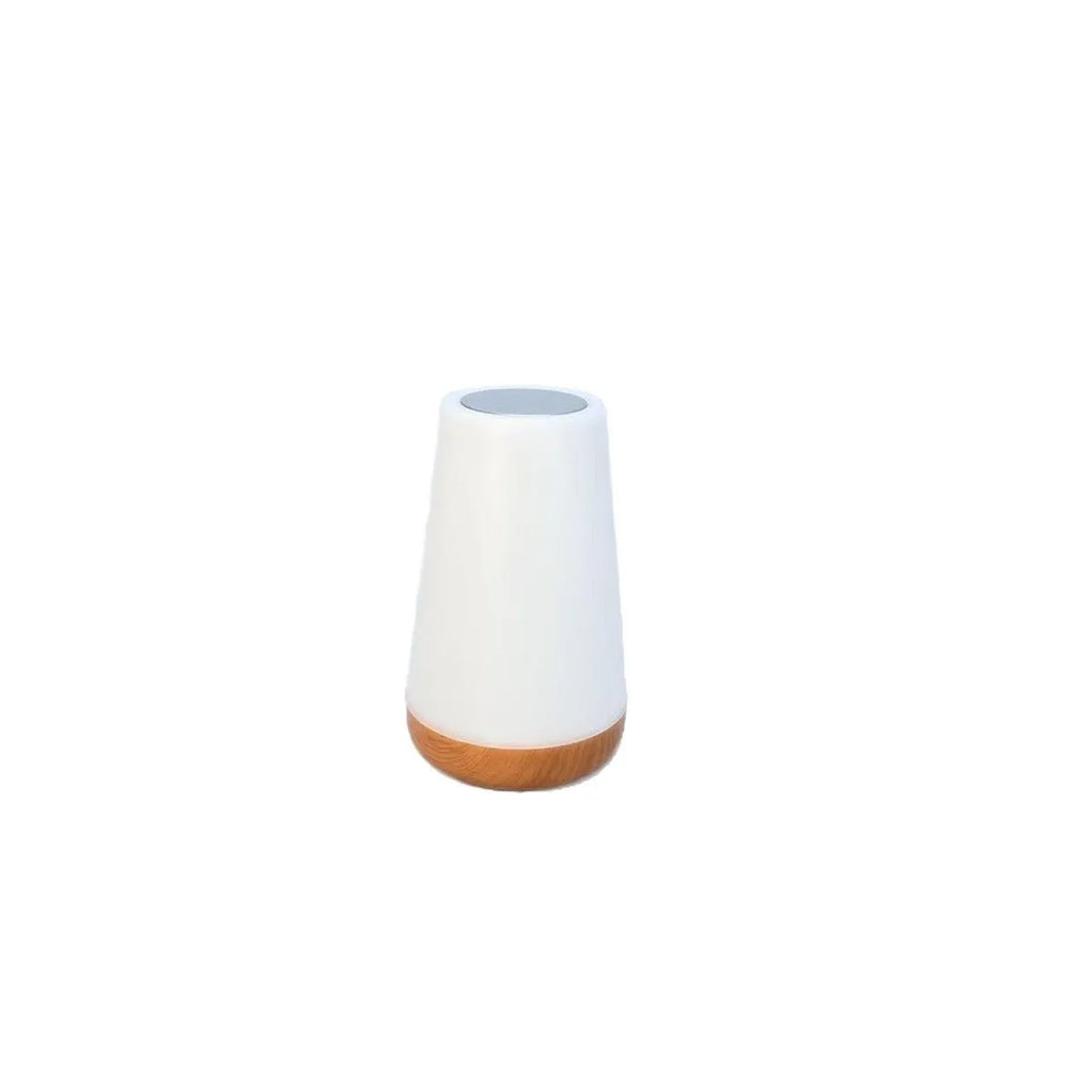 Creative wood grain rechargeable touch lamp with remote control, tapered silhouette, 3W LED