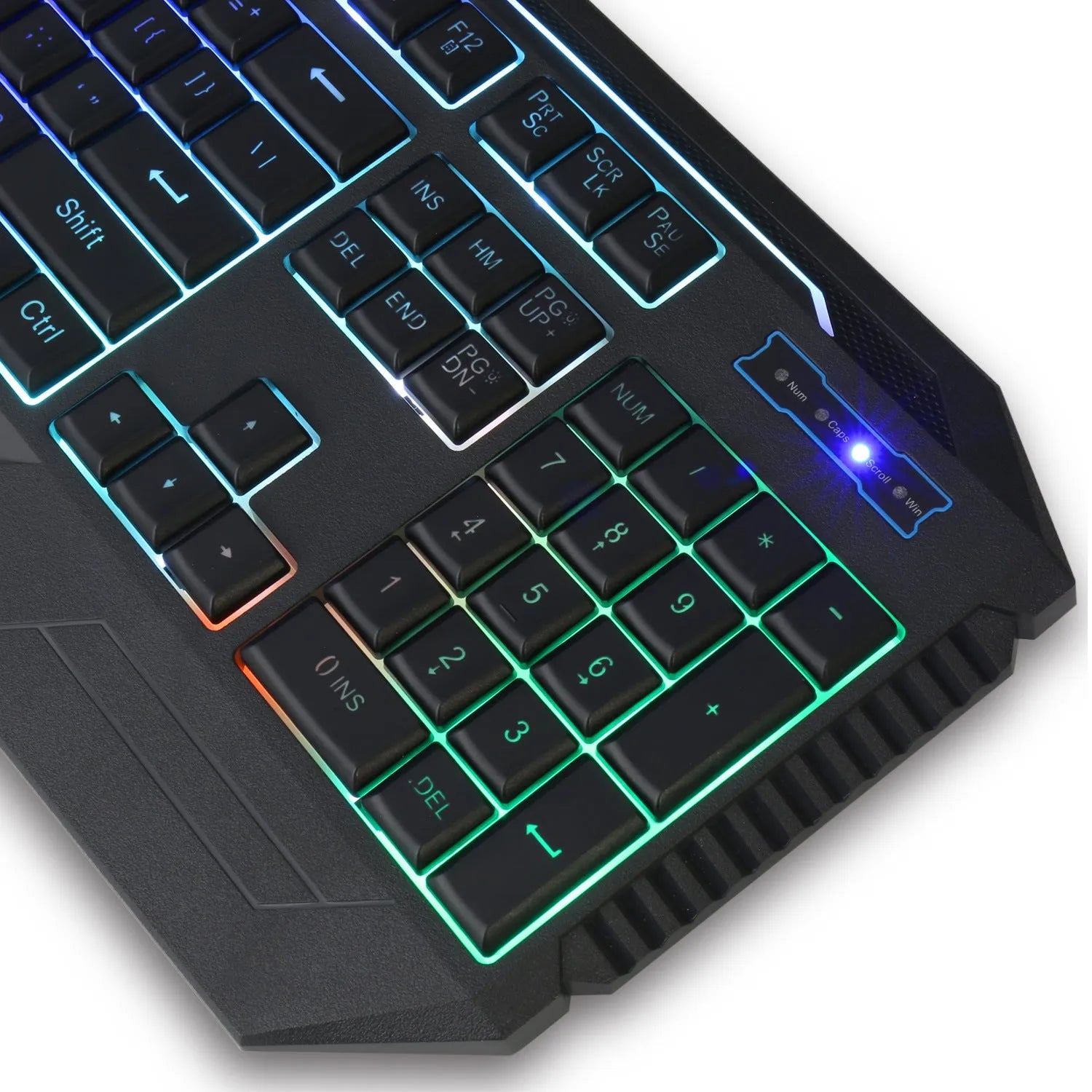 Backlit keyboard and mouse set with two-color injection keycaps in black and white