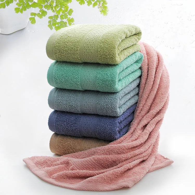 Thickened weak twist cotton bath towel beach towel in seven colour options