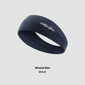 Seamless knitted exercise hair band in black colour showing stretch construction