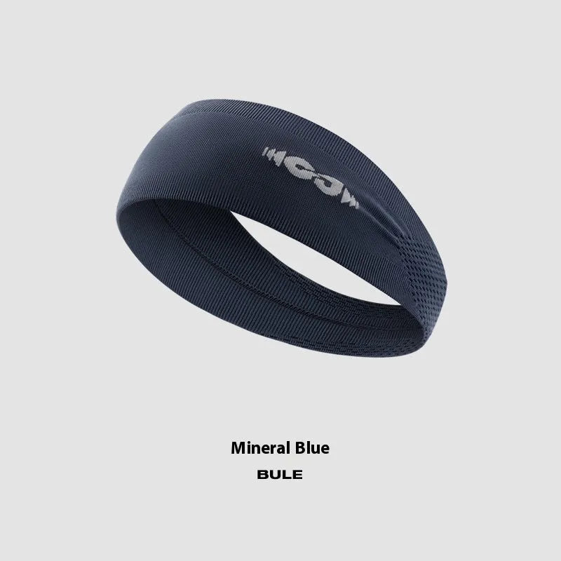 Seamless knitted exercise hair band in black colour showing stretch construction