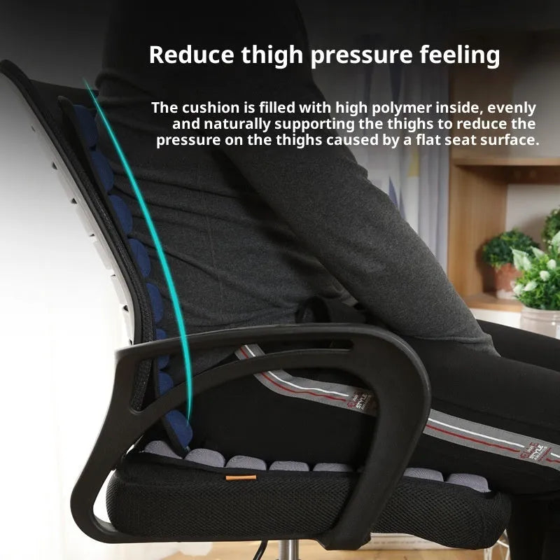 5D non-inflatable car seat cushion with foam filler and spandex cover, 45x45cm, in black or grey