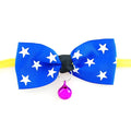 Pet bow tie with copper bell and adjustable neck band, polyester fabric, for dogs and cats, up to 56 cm