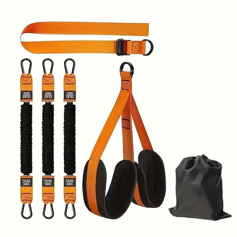 Black 255 lbs pull-ups auxiliary strap suit made from TPE material for fitness training