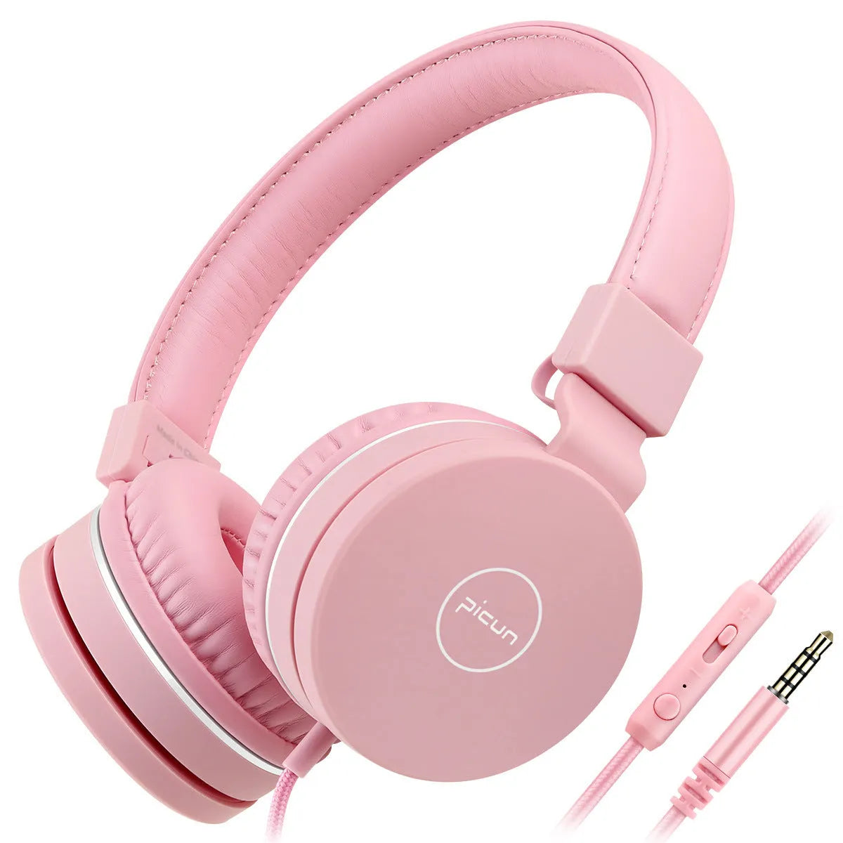 Blue green wired over-ear headphones with protein cushions and 3.5mm plug