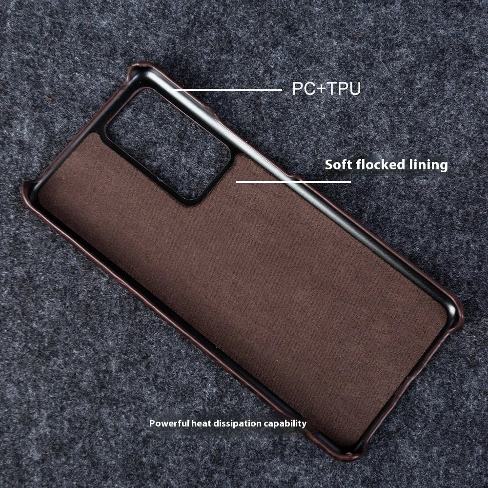 Genuine leather half pack phone case for Apple iPhone and Xiaomi 14 in black dark brown green light brown red