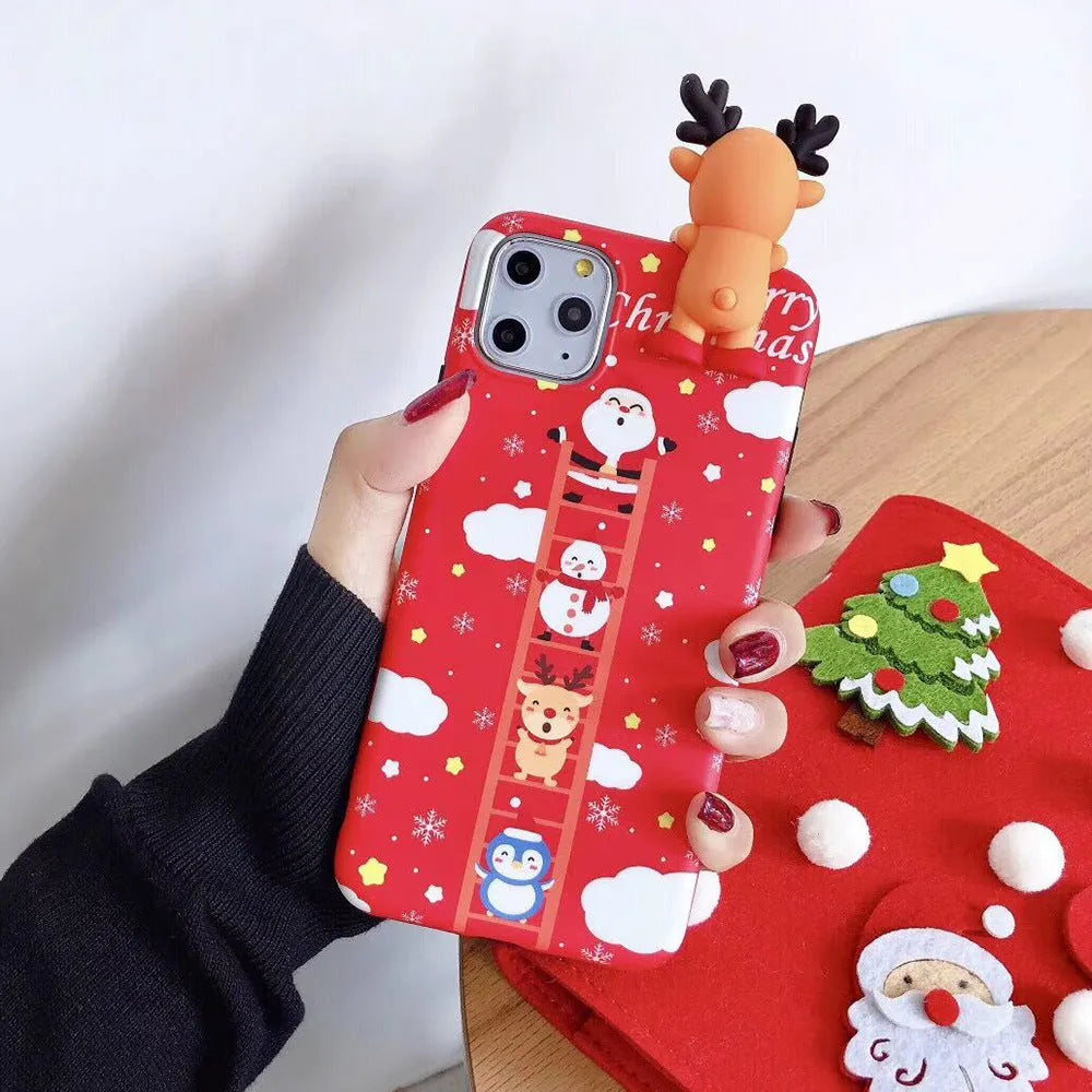 Christmas silicone iPhone case back cover in festive colours for multiple iPhone models