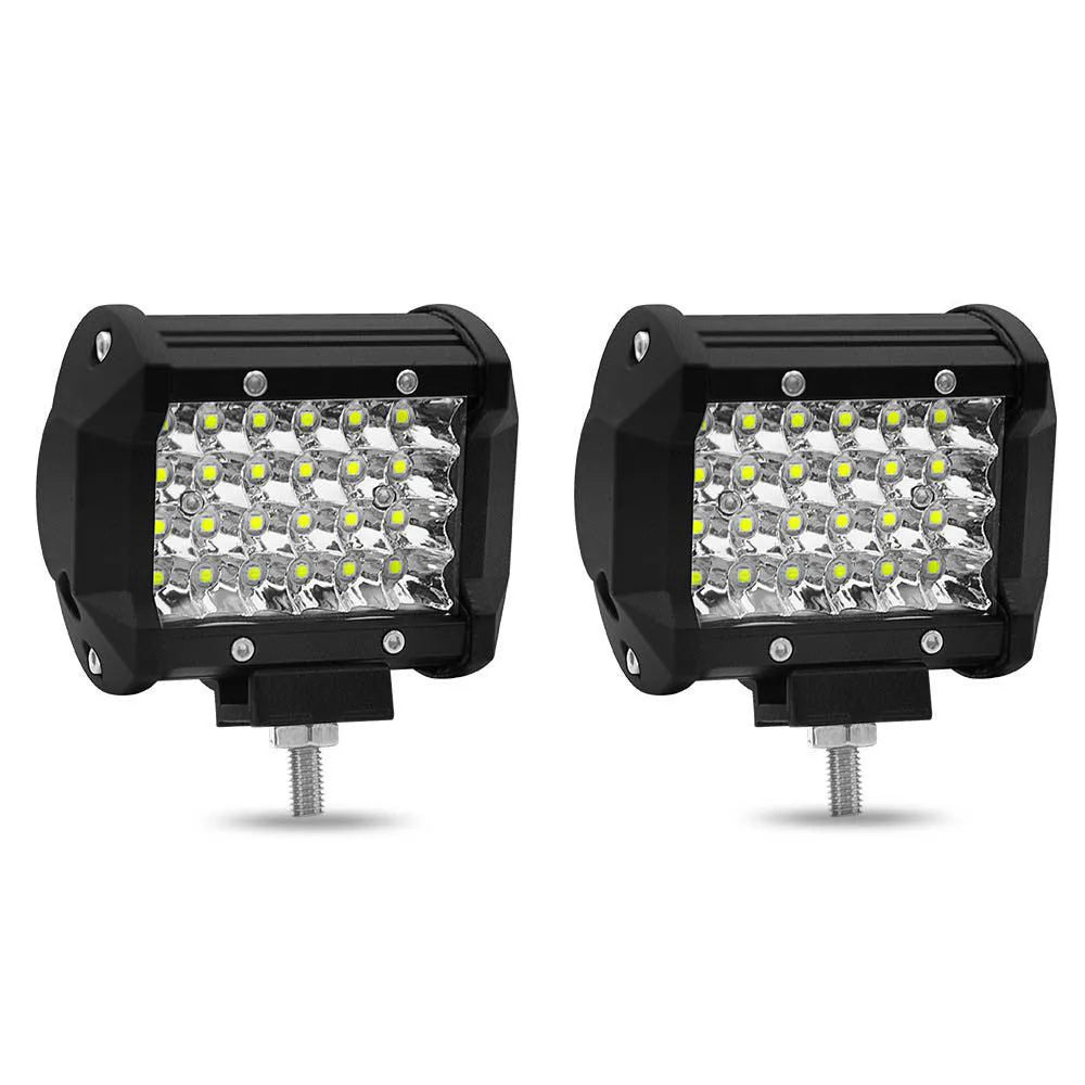Black 4-row LED strip light with aluminium case and stainless steel bracket for vehicle modification.