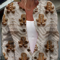 A loose-fit digital printed top with a lapel collar, shown on a hanger.
