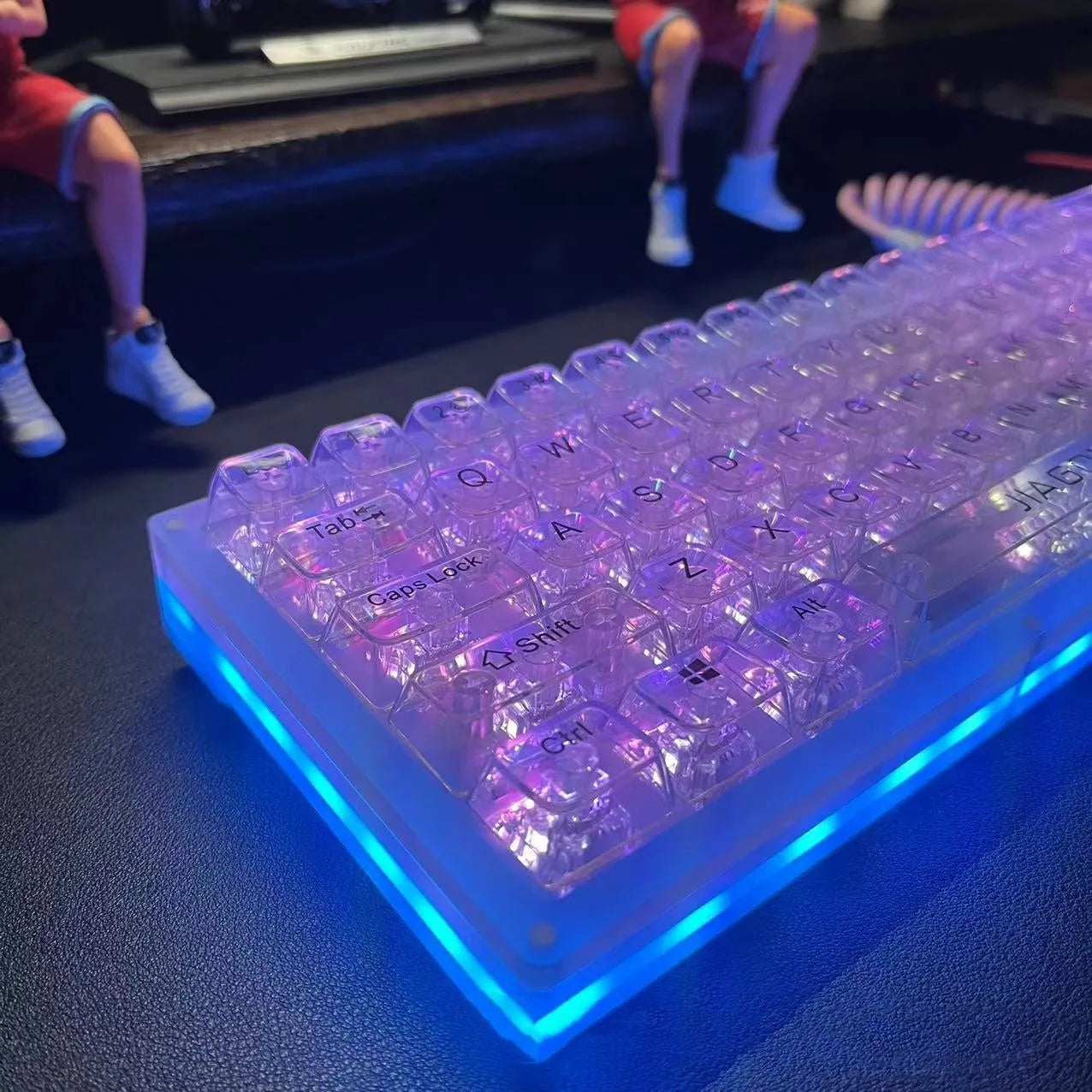Transparent plastic 132-key keyboard keycap set for mechanical keyboards