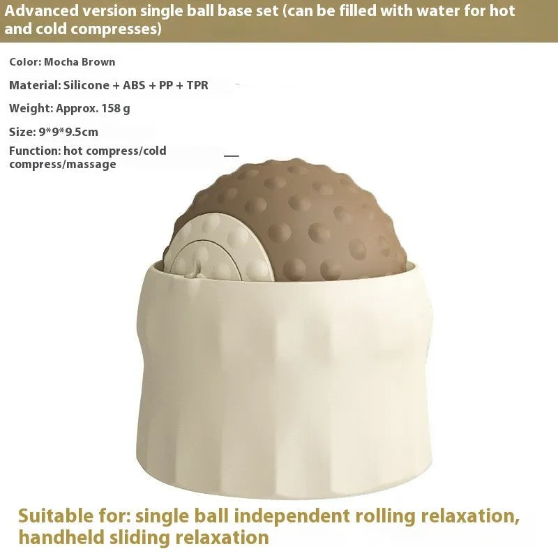 Caramel mocha massage ball set for hot and cold muscle therapy
