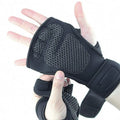 New sports half finger gloves with non-slip silicone palm protection in black