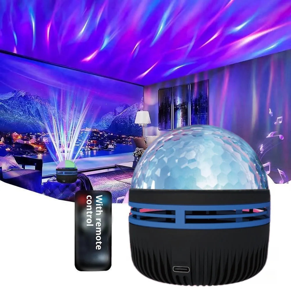 Fantasy Northern Lights Projection Star Light Water Wave Lamp with remote control, PVC shade, 80x90mm